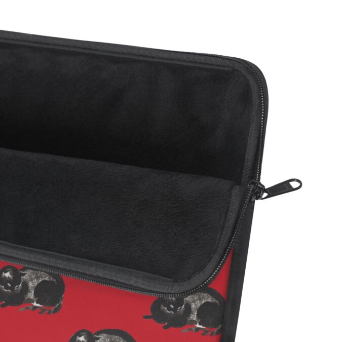 Black Cat Laptop Sleeve - Red - Image 3