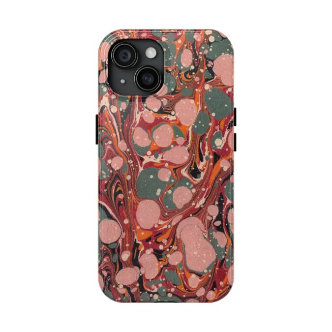 Marbled Paper Phone Case - Pale Pink & Moss Green - Image 53