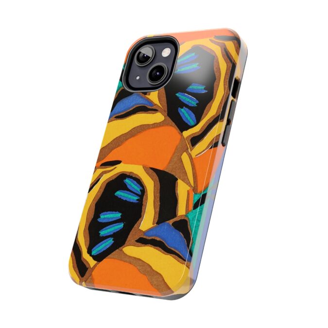Orange, Black & Blue Abstract Phone Case - Image 31