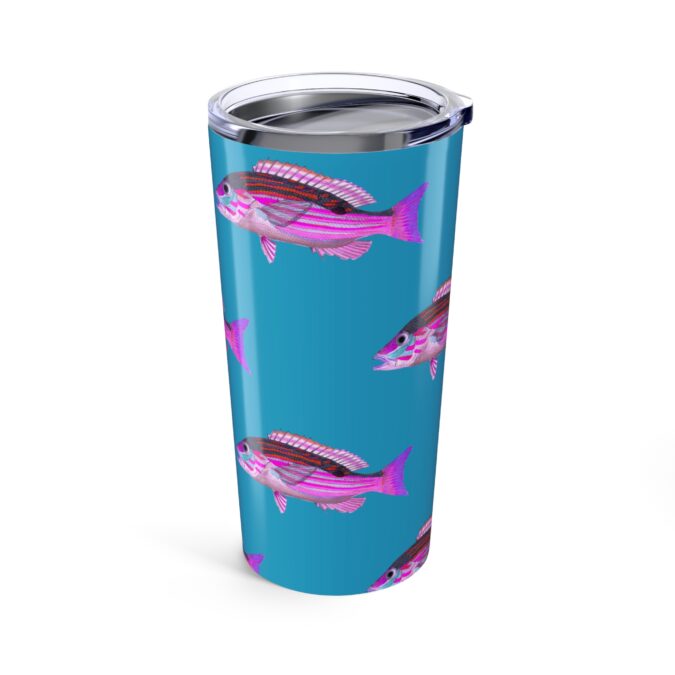 Patterned Prion Tumbler - Magenta on Turquoise
