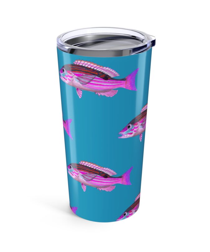 Patterned Prion Tumbler - Magenta on Turquoise