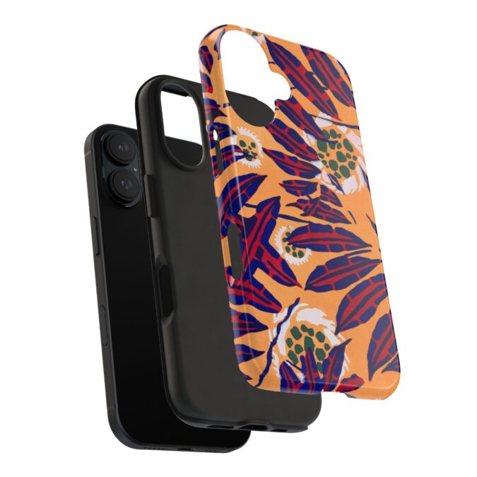 Red & Blue Leaf Abstract Phone Case - Image 77