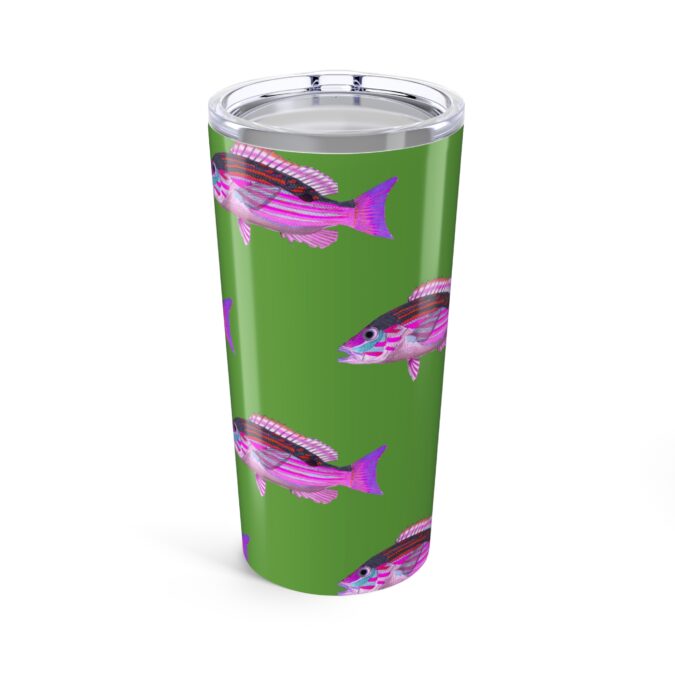 Patterned Prion Tumbler - Magenta on Lime Green - Image 2