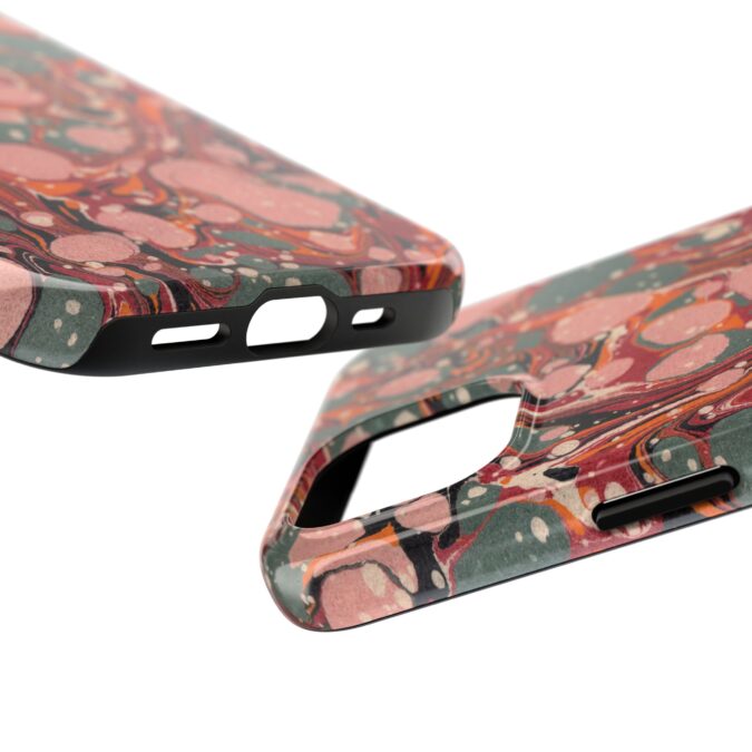 Marbled Paper Phone Case - Pale Pink & Moss Green - Image 55