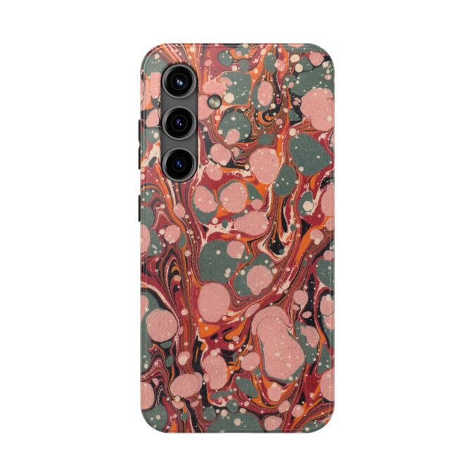 Marbled Paper Phone Case - Pale Pink & Moss Green - Image 81