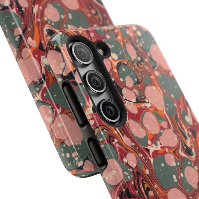 Marbled Paper Phone Case - Pale Pink & Moss Green - Image 86