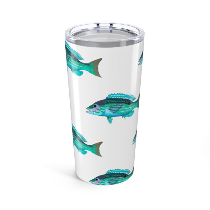 Patterned Prion Tumbler - Aqua on White - Image 3