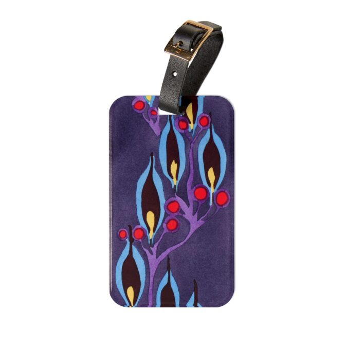 Blue Leaf Abstract Luggage Tag