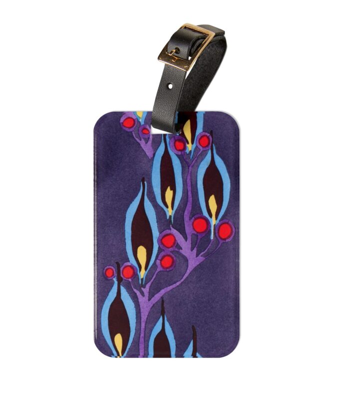 Blue Leaf Abstract Luggage Tag
