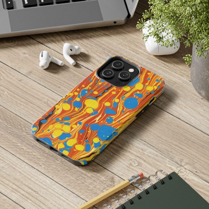 Marbled Phone Case - Orange, Yellow & Blue - Image 50