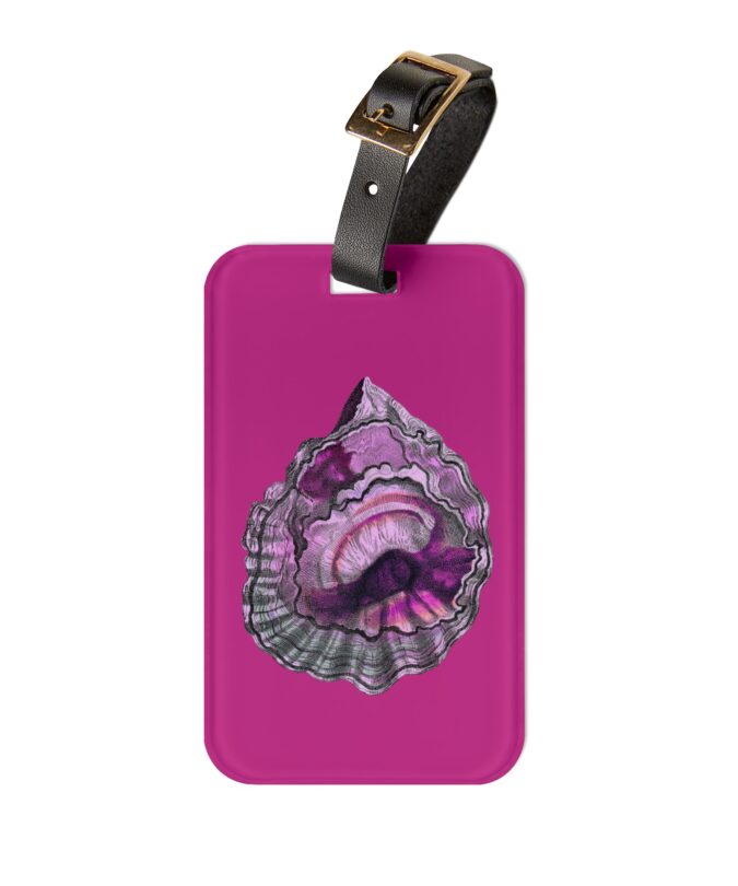 Pink Oyster Shell Luggage Tag - Magenta