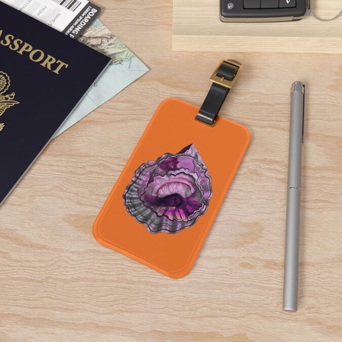 Pink Oyster Shell Luggage Tag - Orange - Image 4