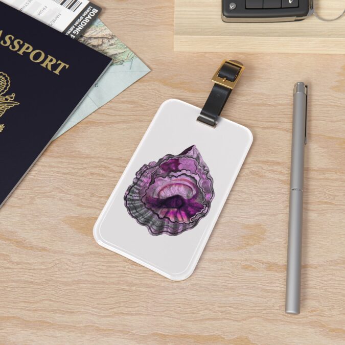 Pink Oyster Shell Luggage Tag - White - Image 4