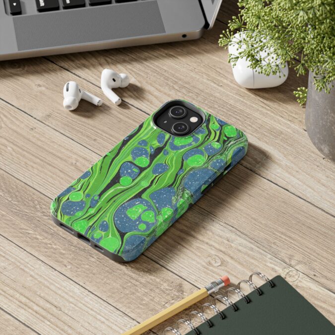 Marbled Phone Case - Lime Green and Blue - Image 46