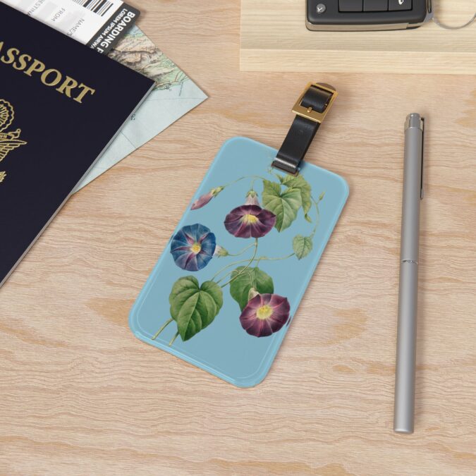 Morning Glory Luggage Tag - Pale Blue - Image 4