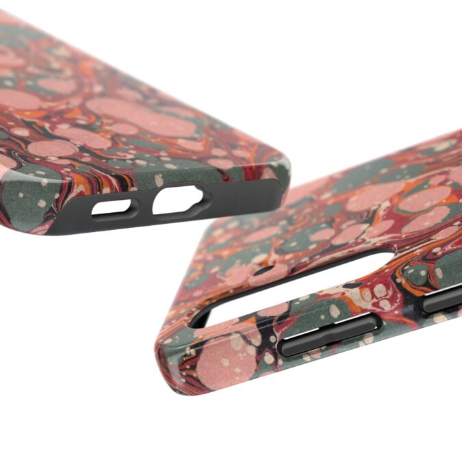 Marbled Paper Phone Case - Pale Pink & Moss Green - Image 83