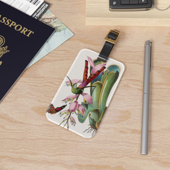 Hummingbird & Butterfly Luggage Tag - Image 4