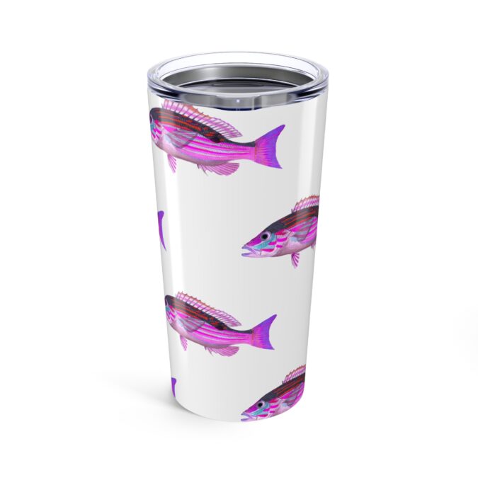 Patterned Prion Tumbler - Magenta on White