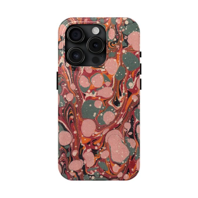 Marbled Paper Phone Case - Pale Pink & Moss Green - Image 57