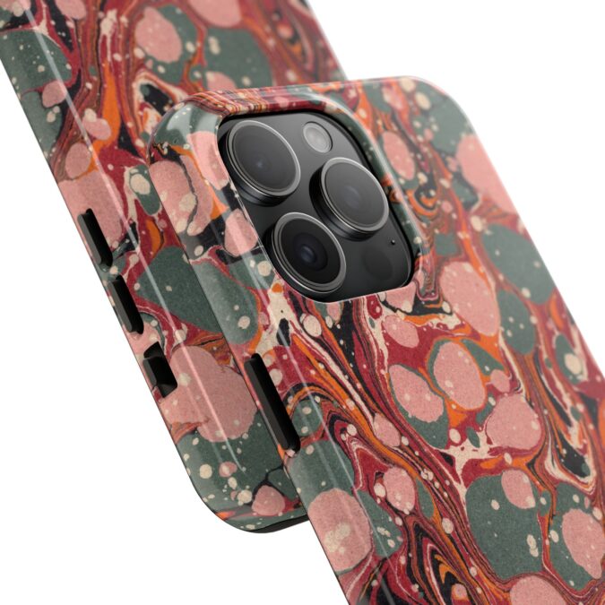 Marbled Paper Phone Case - Pale Pink & Moss Green - Image 66