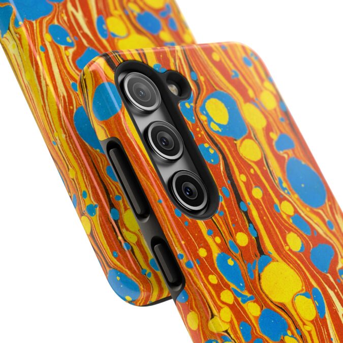 Marbled Phone Case - Orange, Yellow & Blue - Image 86