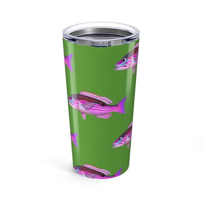 Patterned Prion Tumbler - Magenta on Lime Green - Image 2
