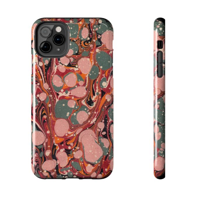 Marbled Paper Phone Case - Pale Pink & Moss Green - Image 9