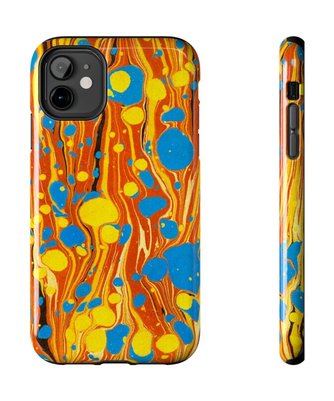 Marbled Phone Case - Orange, Yellow & Blue