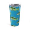 Patterned Prion Tumbler - Lime Green on Turquoise