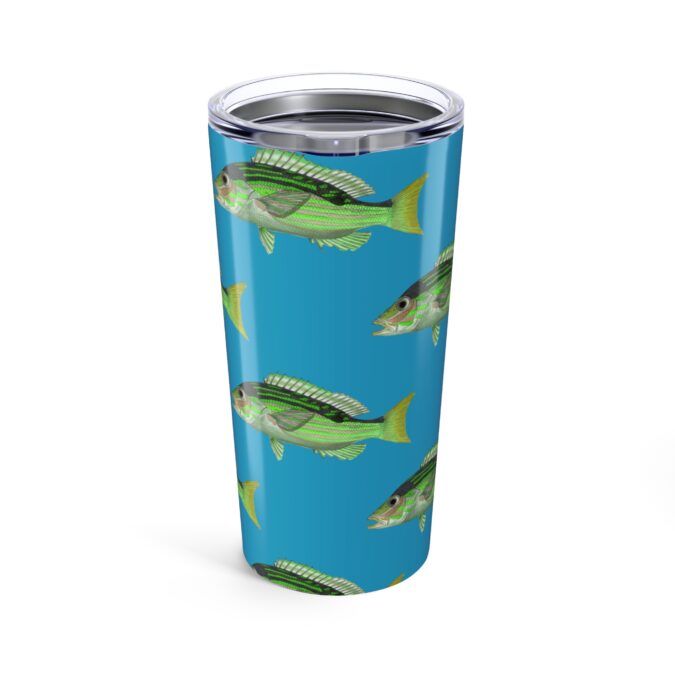 Patterned Prion Tumbler - Lime Green on Turquoise