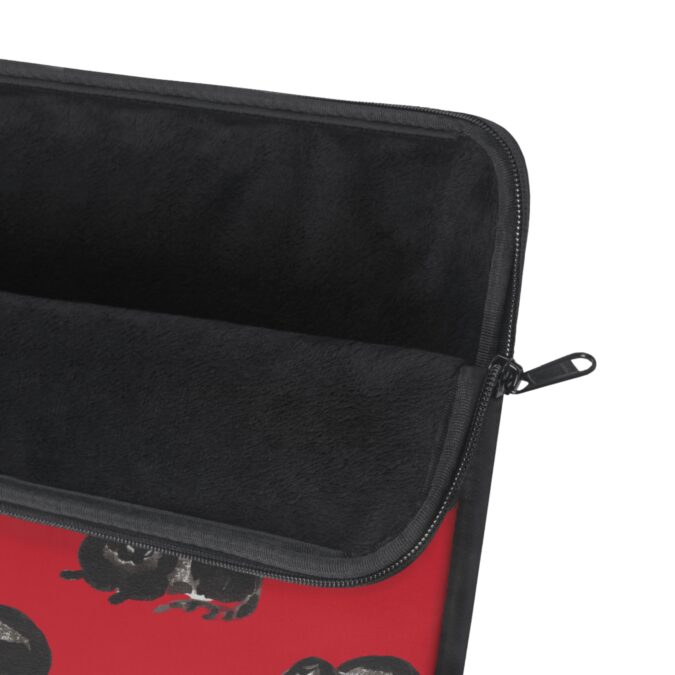 Black Cat Laptop Sleeve - Red - Image 9