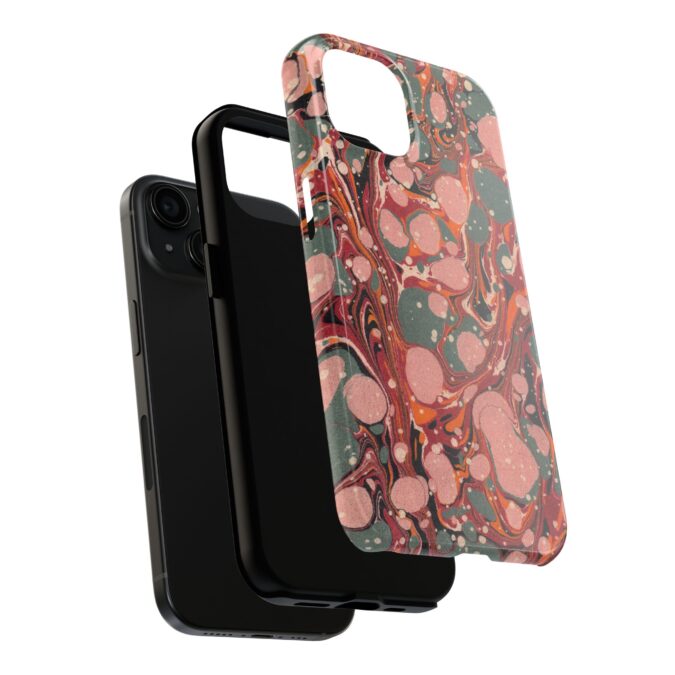 Marbled Paper Phone Case - Pale Pink & Moss Green - Image 56