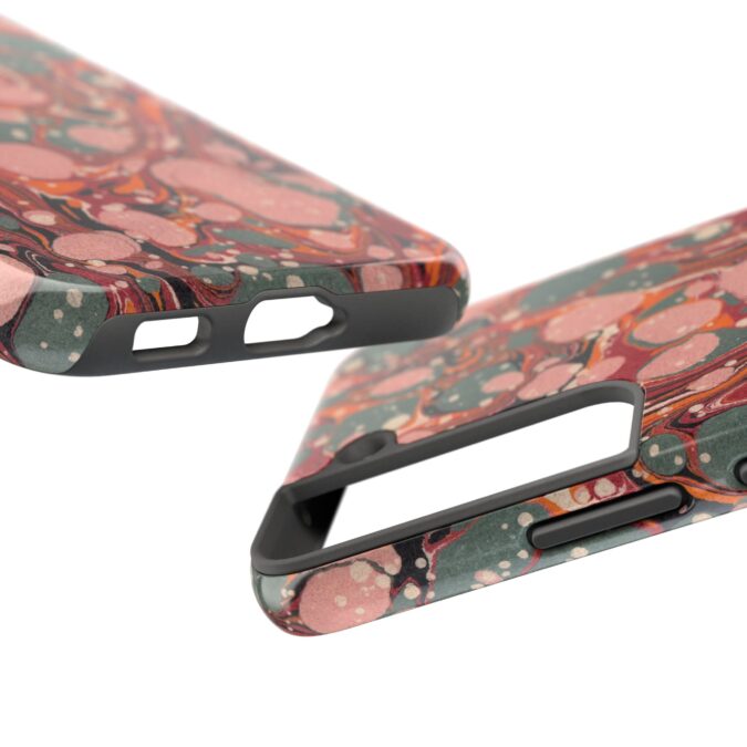 Marbled Paper Phone Case - Pale Pink & Moss Green - Image 91