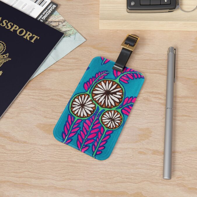 3 Abstract Flowers Luggage Tag - Image 4