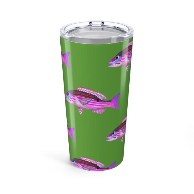 Patterned Prion Tumbler - Magenta on Lime Green - Image 3