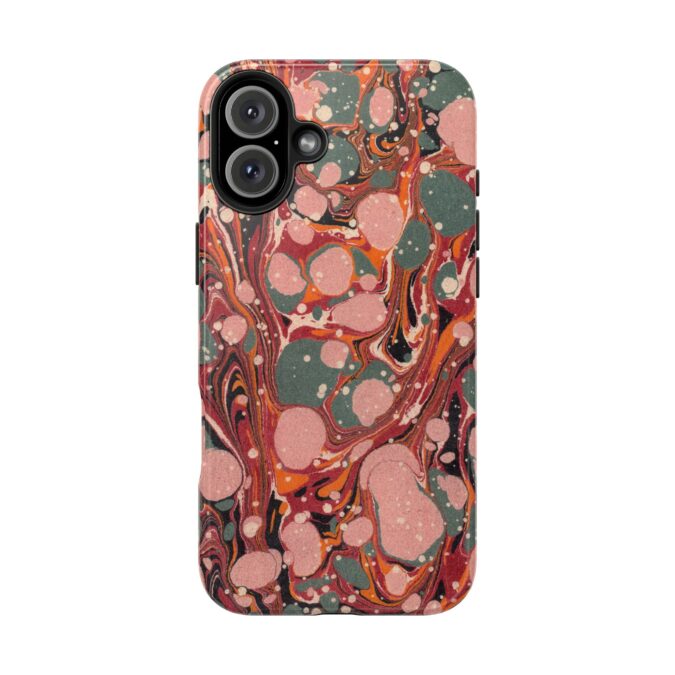 Marbled Paper Phone Case - Pale Pink & Moss Green - Image 78