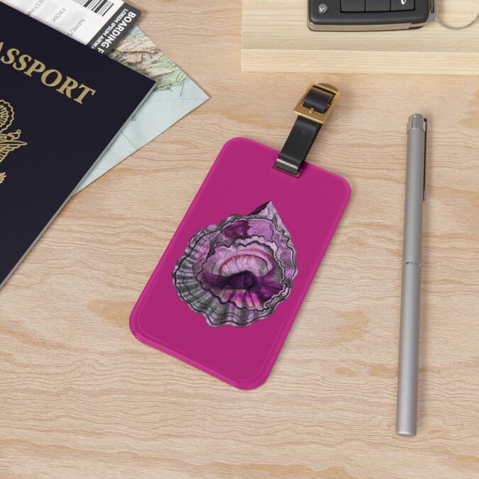 Pink Oyster Shell Luggage Tag - Magenta - Image 4