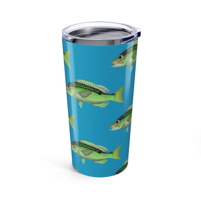 Patterned Prion Tumbler - Lime Green on Turquoise - Image 3