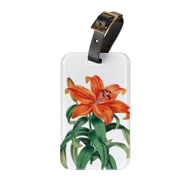 Tiger Lily Luggage Tag - White