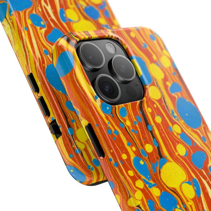 Marbled Phone Case - Orange, Yellow & Blue - Image 66
