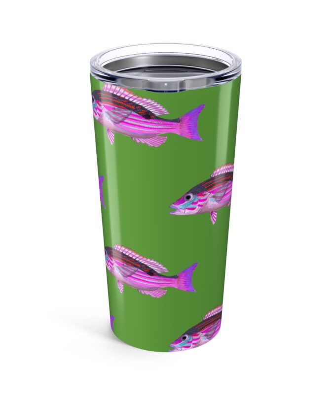 Patterned Prion Tumbler - Magenta on Lime Green
