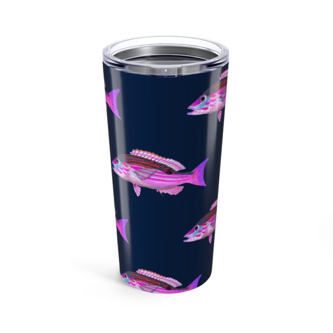 Patterned Prion Tumbler - Magenta on Navy - Image 2