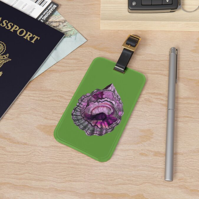 Pink Oyster Shell Luggage Tag - Lime Green - Image 4