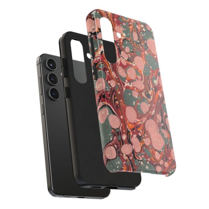 Marbled Paper Phone Case - Pale Pink & Moss Green - Image 84