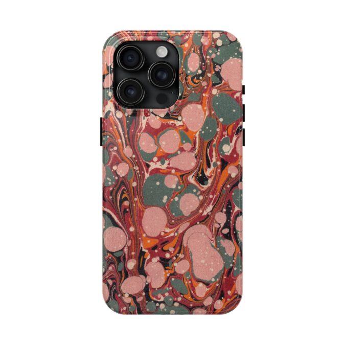 Marbled Paper Phone Case - Pale Pink & Moss Green - Image 65