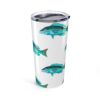 Patterned Prion Tumbler - Aqua on White