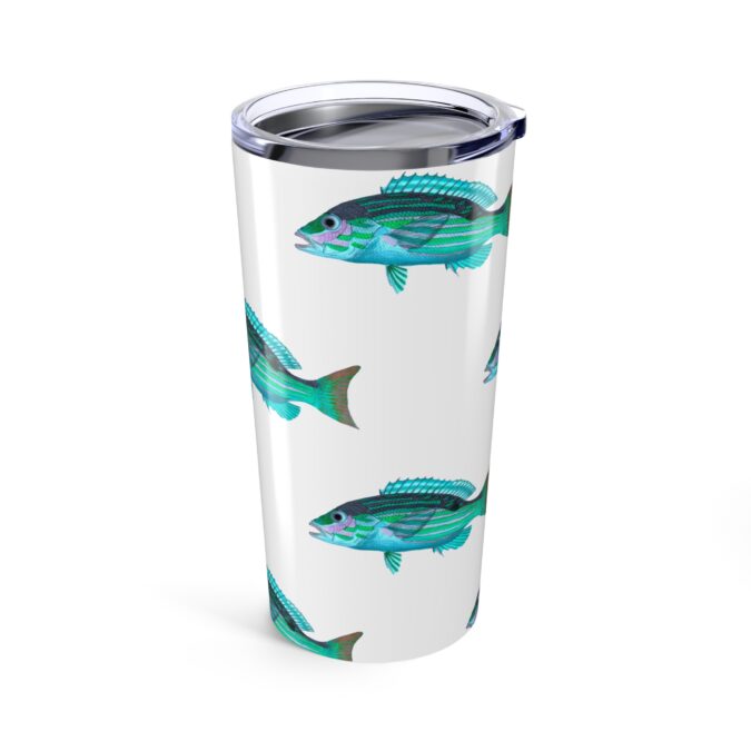 Patterned Prion Tumbler - Aqua on White
