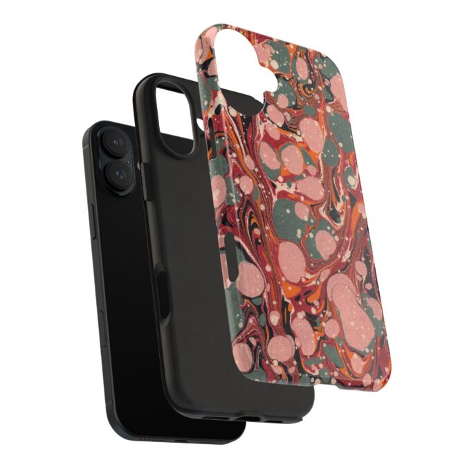 Marbled Paper Phone Case - Pale Pink & Moss Green - Image 80