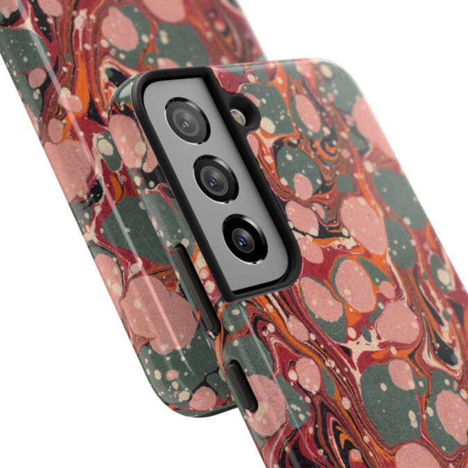 Marbled Paper Phone Case - Pale Pink & Moss Green - Image 90