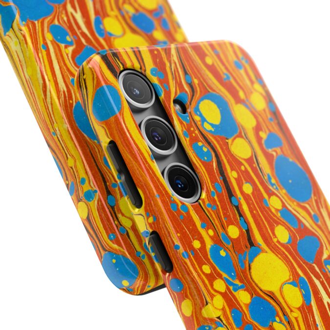 Marbled Phone Case - Orange, Yellow & Blue - Image 82